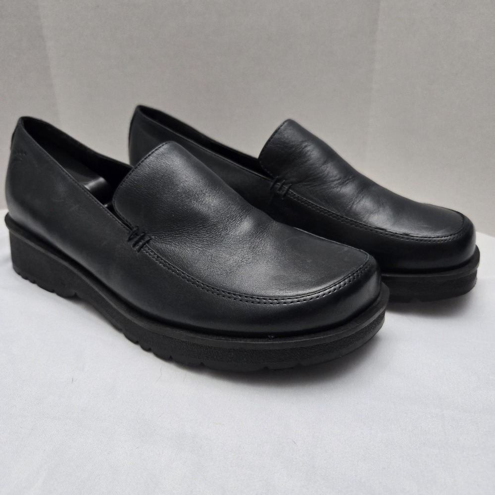 Baretraps Ectasy Slip On Loafers Dark Navy Leather Women's 7.5M Casual Office